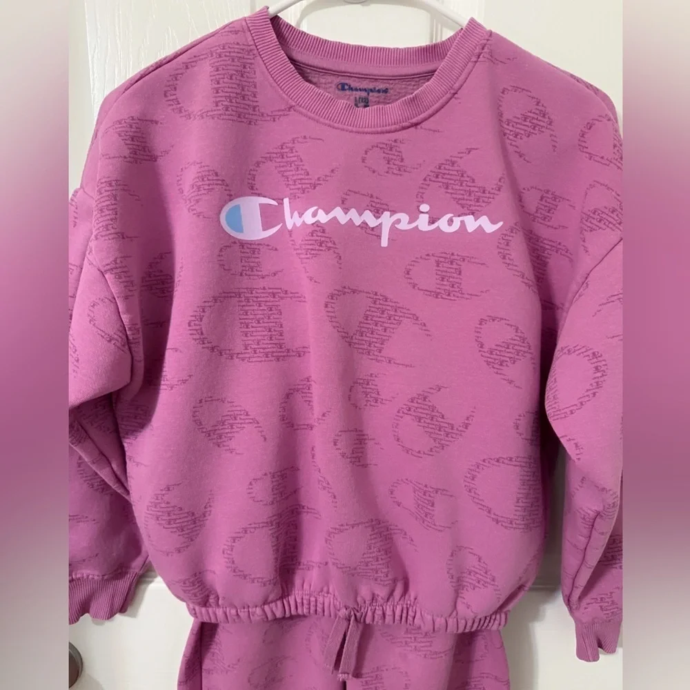 2 PIECE SET Champion Kids  Pink Sweatpants And Sweater